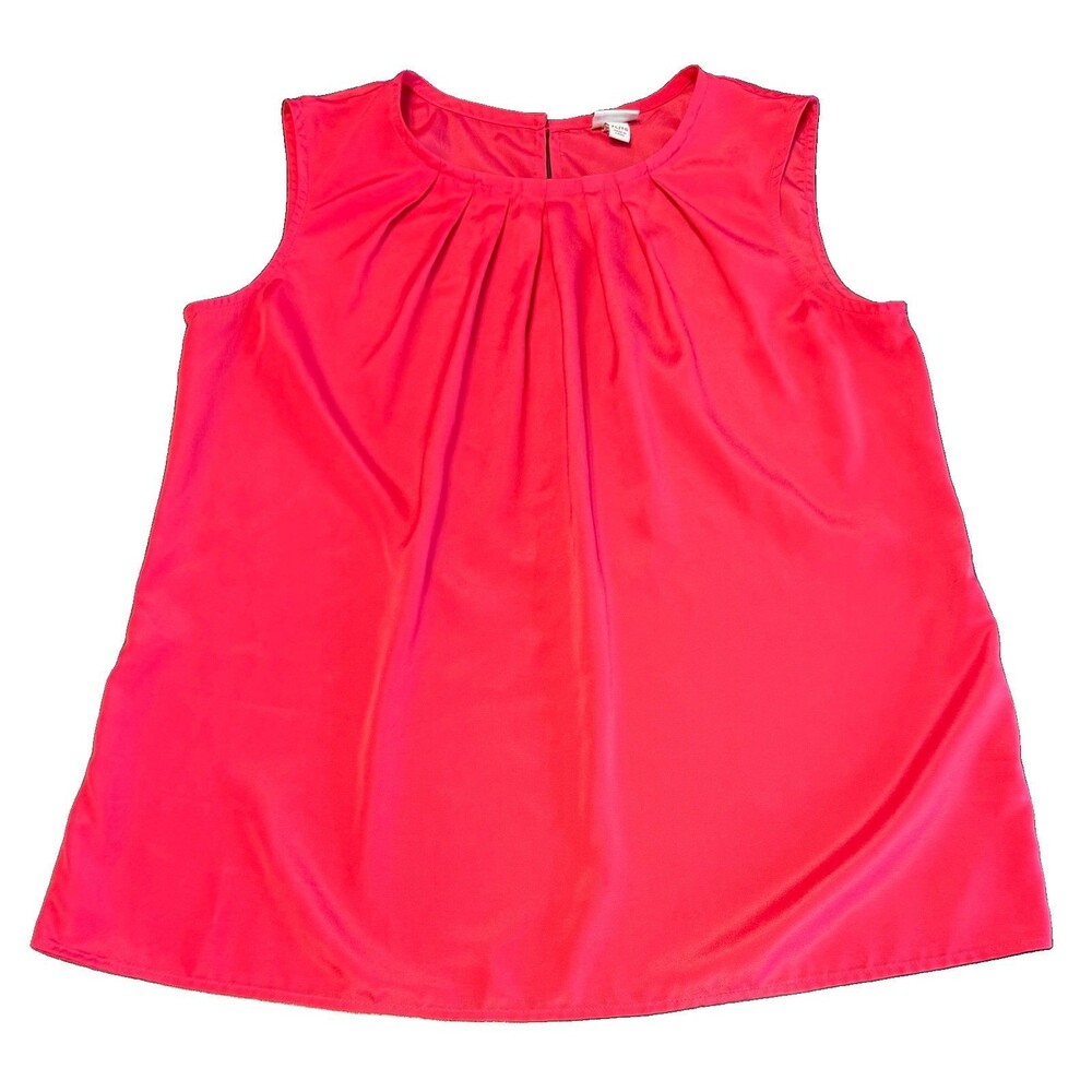 Merona Women’s XL Sleeveless Blouse Top Pleated Neck Keyhole Back Casual Pink
